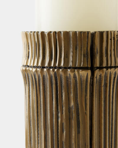 Bamboo Candle Holders-Faux Brass