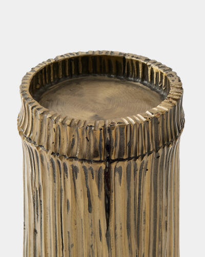 Bamboo Candle Holders-Faux Brass