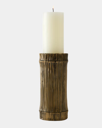Bamboo Candle Holders-Faux Brass