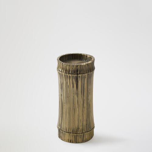 Bamboo Candle Holders-Faux Brass