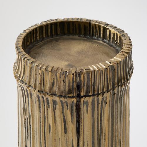 Bamboo Candle Holders-Faux Brass