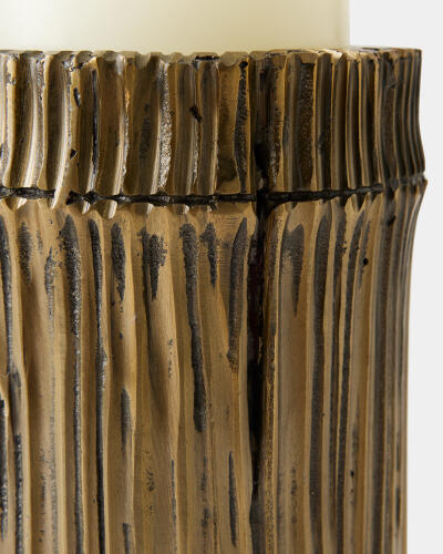 Bamboo Candle Holders-Faux Brass