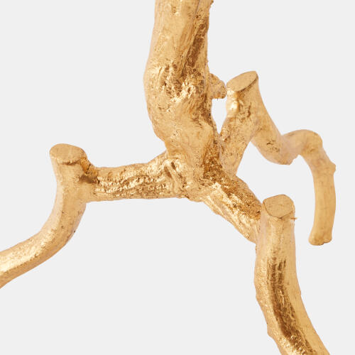 3 Legged Twig Table-Gold Leaf