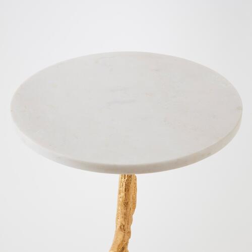 3 Legged Twig Table-Gold Leaf