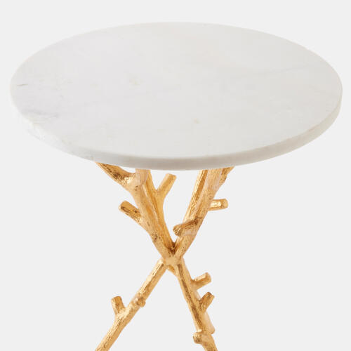 Coral Tripod Side Table-Gold