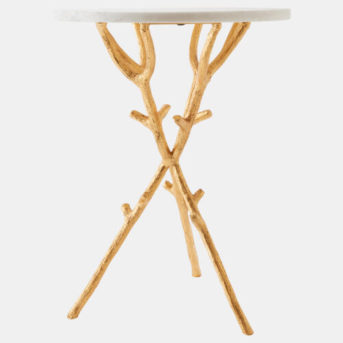 Coral Tripod Side Table-Gold