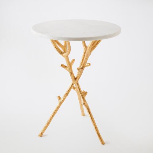 Coral Tripod Side Table-Gold