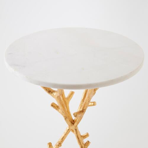 Coral Tripod Side Table-Gold