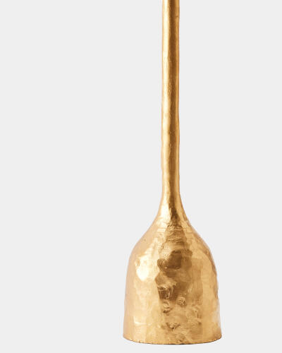Forged Pillar Candle Holder Gold Leaf