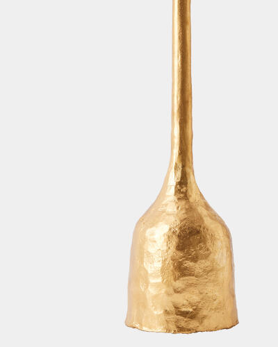 Forged Pillar Candle Holder Gold Leaf