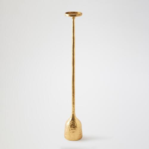 Forged Pillar Candle Holder Gold Leaf-Sm