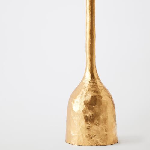 Forged Pillar Candle Holder Gold Leaf-Sm