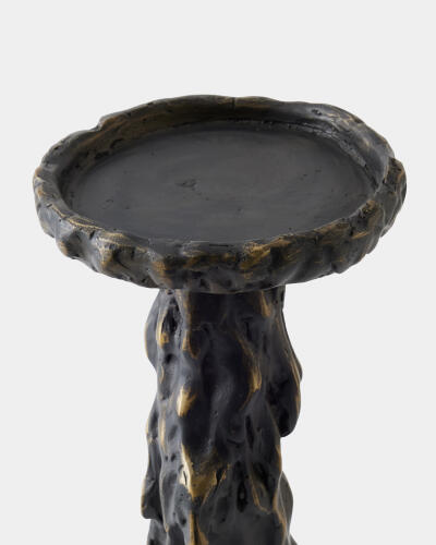 Melting Pillar Candle Holder Black