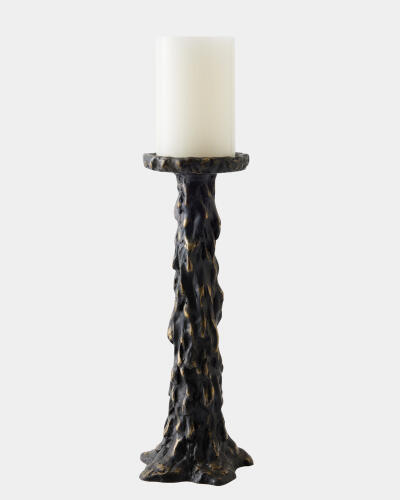 Melting Pillar Candle Holder Black