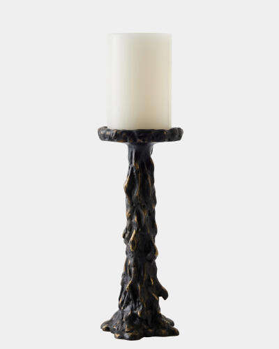 Melting Pillar Candle Holder Black