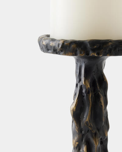 Melting Pillar Candle Holder Black