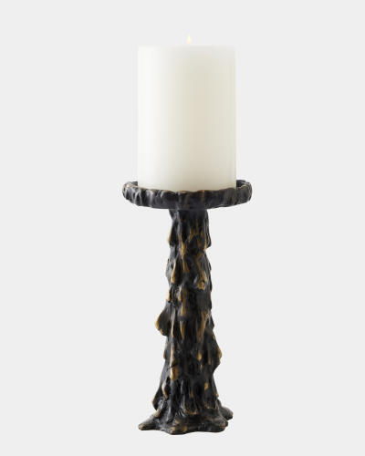 Melting Pillar Candle Holder Black