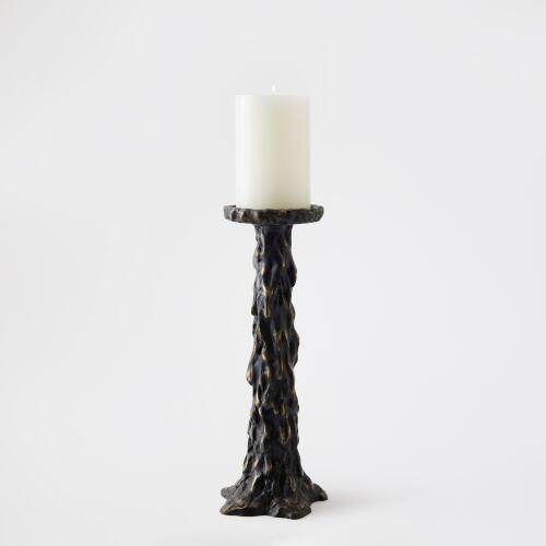 Melting Pillar Candle Holder Black-Sm