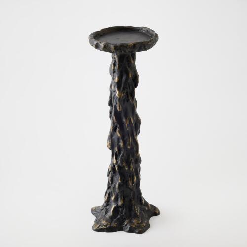Melting Pillar Candle Holder Black-Sm