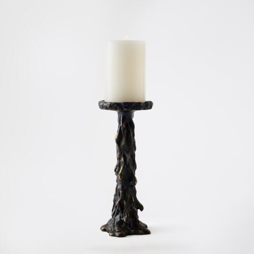 Melting Pillar Candle Holder Black-Sm