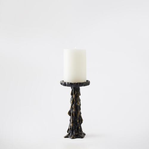 Melting Pillar Candle Holder Black-Sm