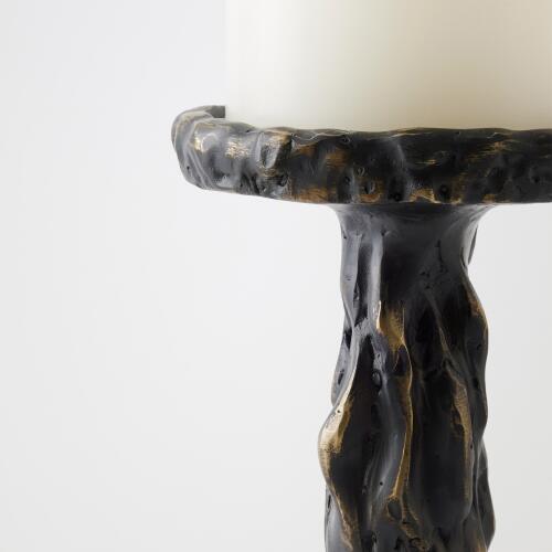 Melting Pillar Candle Holder Black-Sm