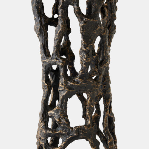 Filamento Side Table-Bronze/Black Marble