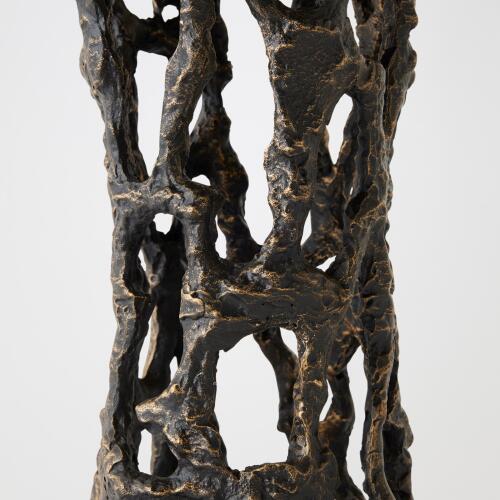 Perforated Side Table-Bronze/Black Marble