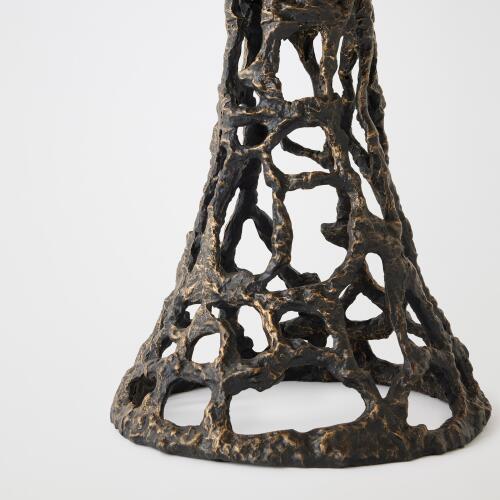 Perforated Side Table-Bronze/Black Marble