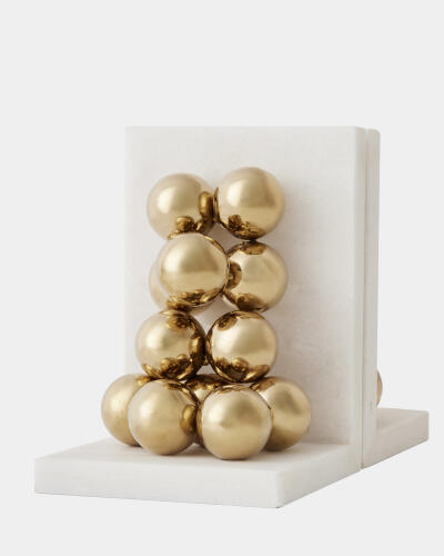 Sphere Bookends-Brass
