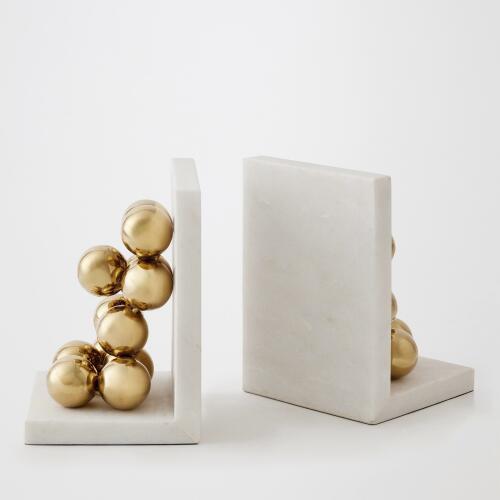 Sphere Bookends-Brass