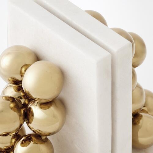 Sphere Bookends-Brass