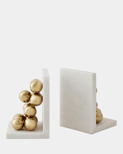 Sphere Bookends-Brass