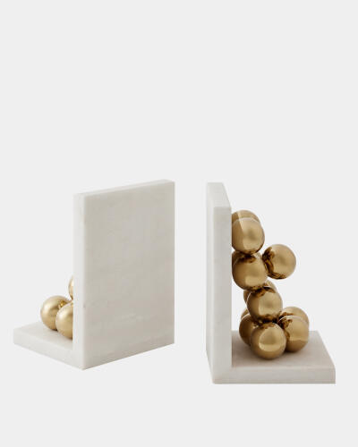Sphere Bookends-Brass