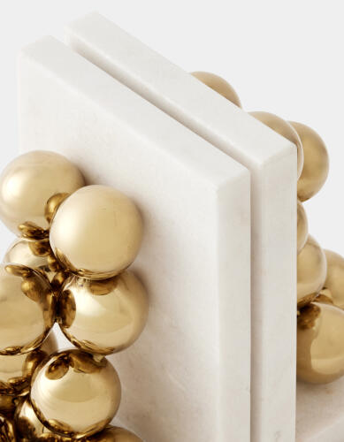 Sphere Bookends-Brass