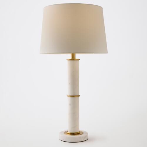 Column Lamp-White Marble