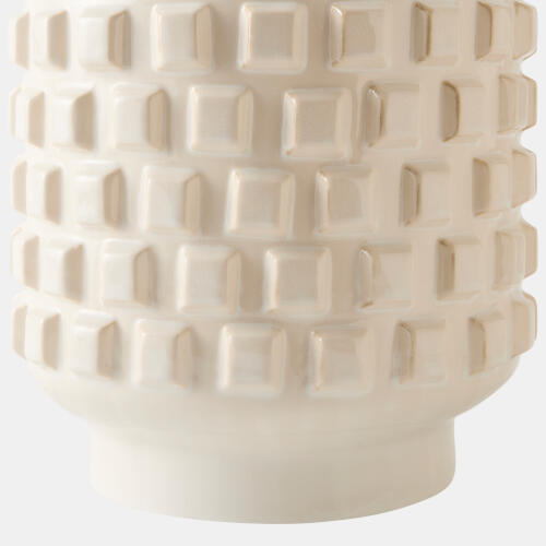 Otto Carved Ceramic Lamp-Beige