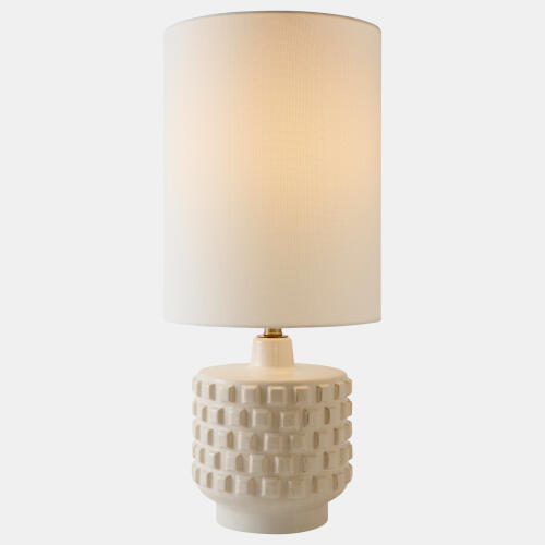 Otto Carved Ceramic Lamp-Beige