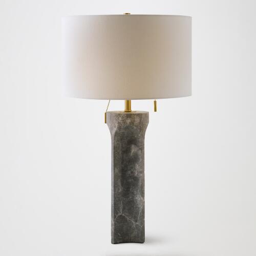 Marble Column Lamp-Gray