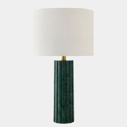 vertical pleated marble lamp-green