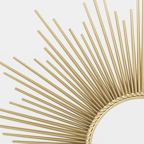 Sunburst Mirror w/Security HDWE-Gold