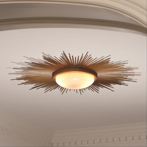 Sunburst Light Fixture-Gold