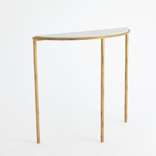 hammered gold console