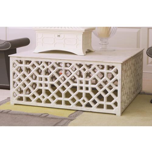 Marble Fret Cocktail Table