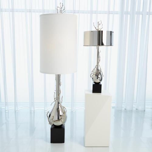 Twig Bulb Floor Lamp-Nickel