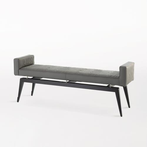faux bois city bench-grey