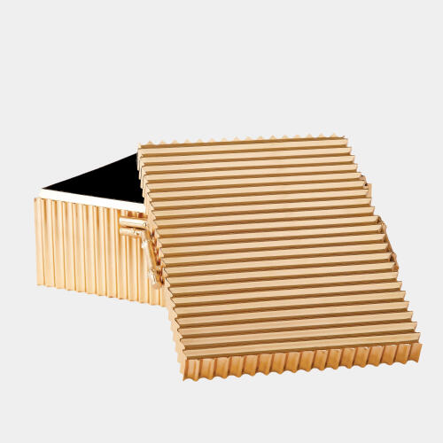 Kai Corrugated Bamboo Box-Brass