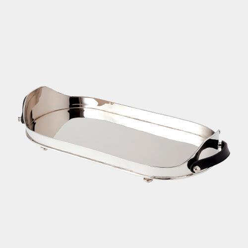 Xander Drinks Tray w/Leather Handles