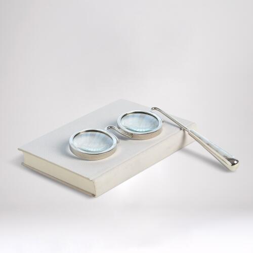 Lorgnette Magnifying Glass-Nickel