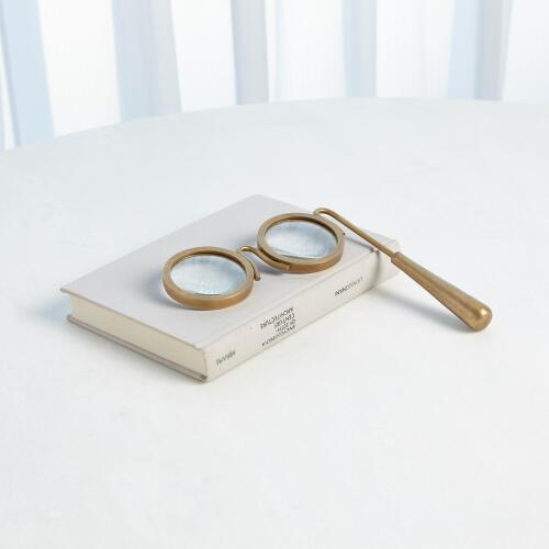 Lorgnette Magnifying Glass-Antique Brass